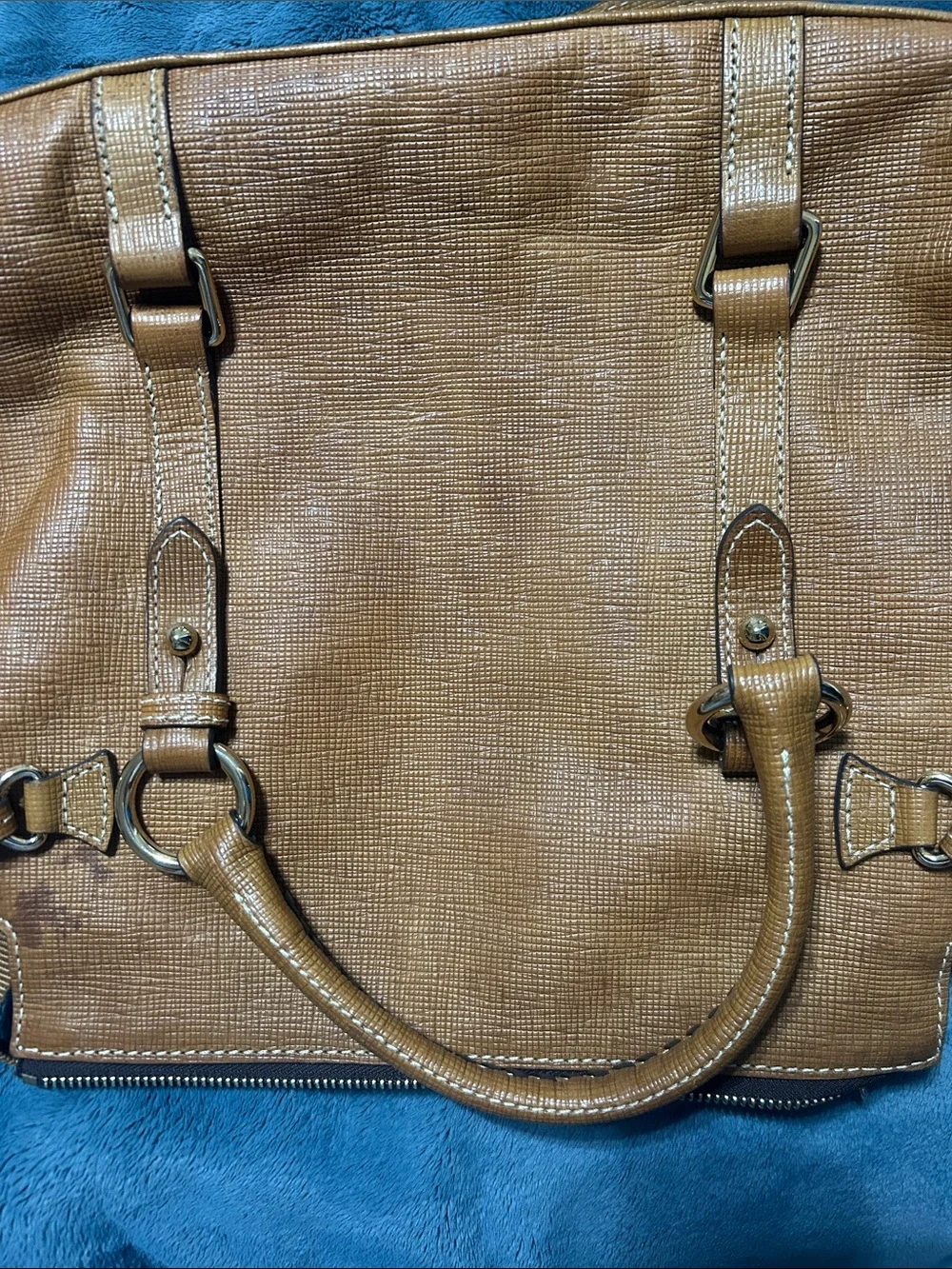 Dooney & Bourke Cognac Textured Leather Tote